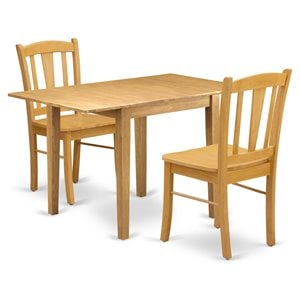 Pemberly Row 3-Piece Oak Dining Room Set with Panel Back Chairs