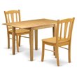 Pemberly Row 3-Piece Oak Dining Room Set with Panel Back Chairs