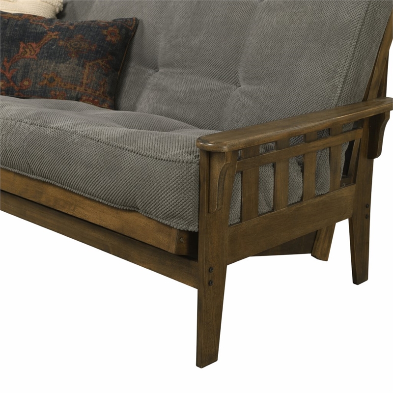 Pemberly Row Tucson Queen Futon in Marmont Gray Wood Frame