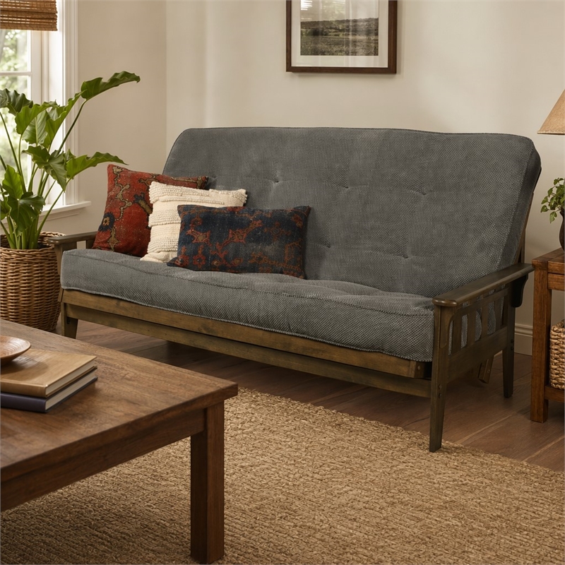 Pemberly Row Tucson Queen Futon in Marmont Gray Wood Frame