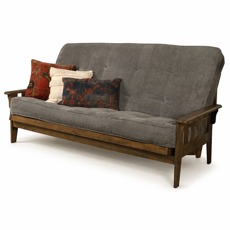 Pemberly Row Tucson Queen Futon in Marmont Gray Wood Frame
