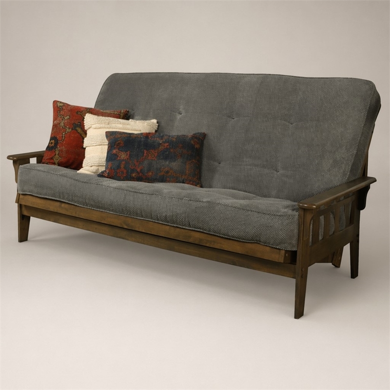 Pemberly Row Tucson Queen Futon in Marmont Gray Wood Frame