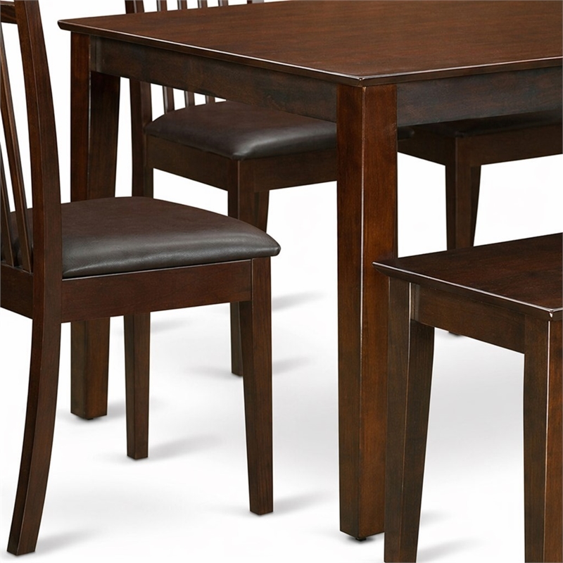 Pemberly Row Capri 6-Piece Wooden Dining Set in Mahogany Finish