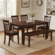 Pemberly Row Capri 6-Piece Wooden Dining Set in Mahogany Finish