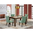 Pemberly Row 5-Piece Dining Set with Cushioned Chairs in Jacobean/Green
