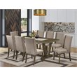 Pemberly Row V-Style 9-Piece Dining Set with Light Sable Chairs
