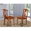 Pemberly Row Napoleon Dining Chairs Wood in Saddle Brown (Set of 2)