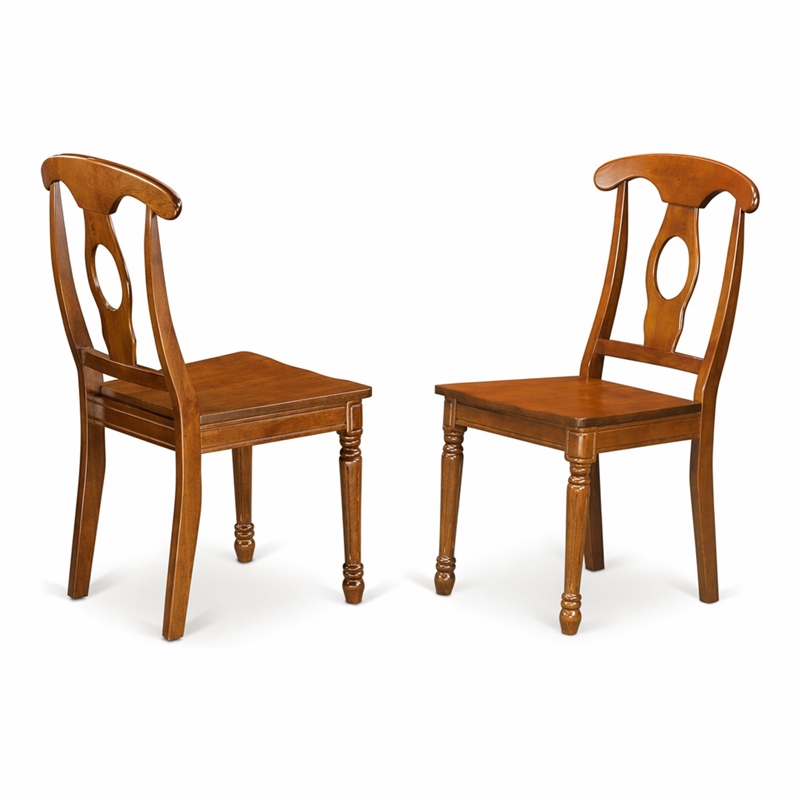Pemberly Row Napoleon Dining Chairs Wood in Saddle Brown (Set of 2)