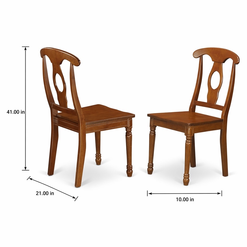 Pemberly Row Napoleon Dining Chairs Wood in Saddle Brown (Set of 2)