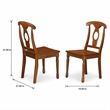 Pemberly Row Napoleon Dining Chairs Wood in Saddle Brown (Set of 2)