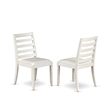 Pemberly Row Dining Chairs in White Faux Leather Wood (Set of 2)
