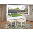 Pemberly Row Dining Chairs in White Faux Leather Wood (Set of 2)