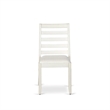 Pemberly Row Dining Chairs in White Faux Leather Wood (Set of 2)