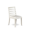 Pemberly Row Dining Chairs in White Faux Leather Wood (Set of 2)