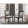 Pemberly Row Dining Chairs in Black Faux Leather Wood (Set of 2)