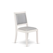 Pemberly Row Dining Chairs in Light Gray Faux Leather Wood (Set of 2)