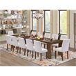 Pemberly Row 13-Piece Extendable Dining Set in Walnut Finish Wood