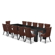 Pemberly Row 13-Piece Wood Dining Table Set in Black Finish