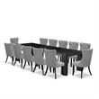Pemberly Row 13-Piece Wood Dining Table Set in Black Finish