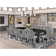 Pemberly Row 13-Piece Wood Dining Table Set in Black Finish