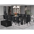Pemberly Row 14-Piece Dining Room Table Set in Black Finish