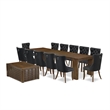 Pemberly Row 14-Piece Extendable Wood Dining Set in Antique Walnut Finish