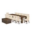 Pemberly Row 14-Piece Extendable Dining Set in Walnut Finish
