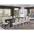 Pemberly Row 13-Piece Dining Room Table Set in Black Finish