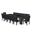 Pemberly Row 13-Piece Dining Room Table Set in Black Finish
