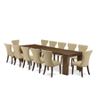 Pemberly Row 13-Piece Extendable Dining Set in Walnut Wood Finish