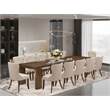 Pemberly Row 13-Piece Dining Set with Extendable Table in Walnut Finish
