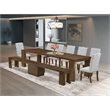 Pemberly Row 9-Piece Extendable Dining Table Set in Walnut Finish