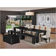 Pemberly Row 10-Piece Dining Table Set with Coffee Table in Black Finish