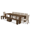 Pemberly Row 9-Piece Extendable Dining Table Set in Antique Walnut