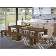 Pemberly Row 9-Piece Extendable Dining Table Set in Antique Walnut