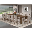 Pemberly Row 13-Piece Extendable Dining Set in Walnut Wood Finish