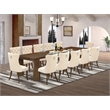 Pemberly Row 13-Piece Extendable Dining Set in Walnut Finish