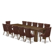 Pemberly Row 13-Piece Extendable Dining Set in Walnut Finish
