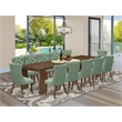 Pemberly Row 13-Piece Extendable Dining Set in Walnut Finish