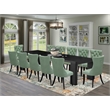 Pemberly Row 13-Piece Wood Dining Table Set in Black Finish