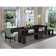 Pemberly Row 5-Piece Dining Set with Wire Brushed Black Wood Finish