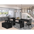 Pemberly Row 6-Piece Wood Dining Set with Extendable Table in Black Finish