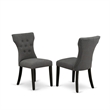 Pemberly Row 6-Piece Wood Dining Set with Extendable Table in Black Finish