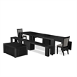 Pemberly Row 6-Piece Dining Room Set in Wire Brushed Black Finish