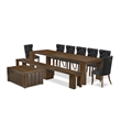 Pemberly Row 10-Piece Extendable Dining Set in Antique Walnut Finish