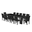 Pemberly Row 13-Piece Black Wood Dining Set with Transformer Table