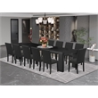 Pemberly Row 13-Piece Black Wood Dining Set with Transformer Table