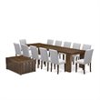 Pemberly Row 14-Piece Dining Set in Antique Walnut Wood Finish