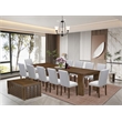 Pemberly Row 14-Piece Dining Set in Antique Walnut Wood Finish