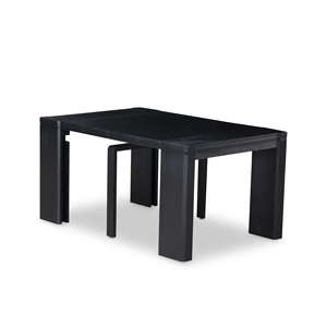 Pemberly Row 13-Piece Extendable Dining Set Wood in Black Finish